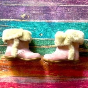 Brand new in box Carters pink sparkle fuzzy boots, toddler size 8